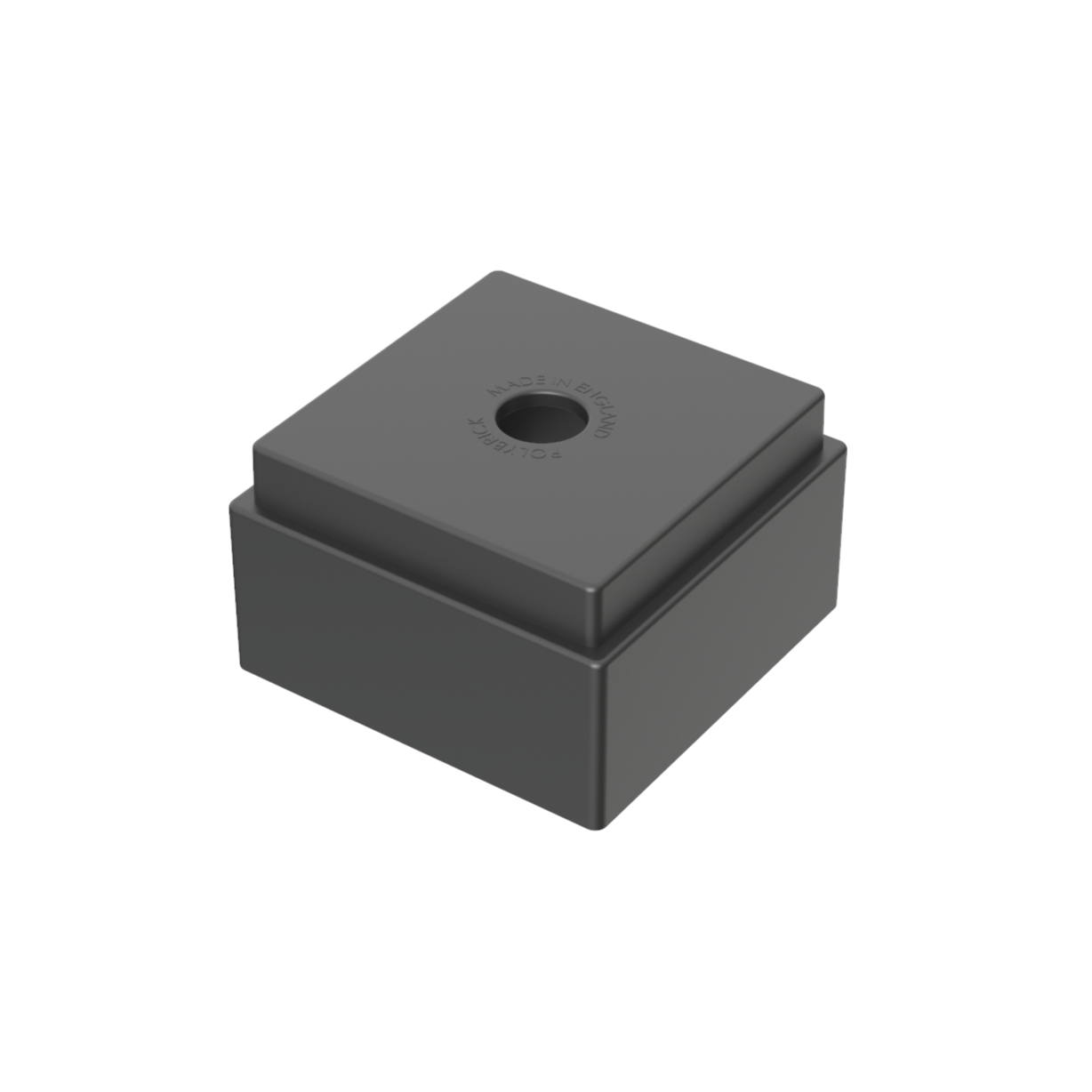 Black single PolyBrick plastic building block