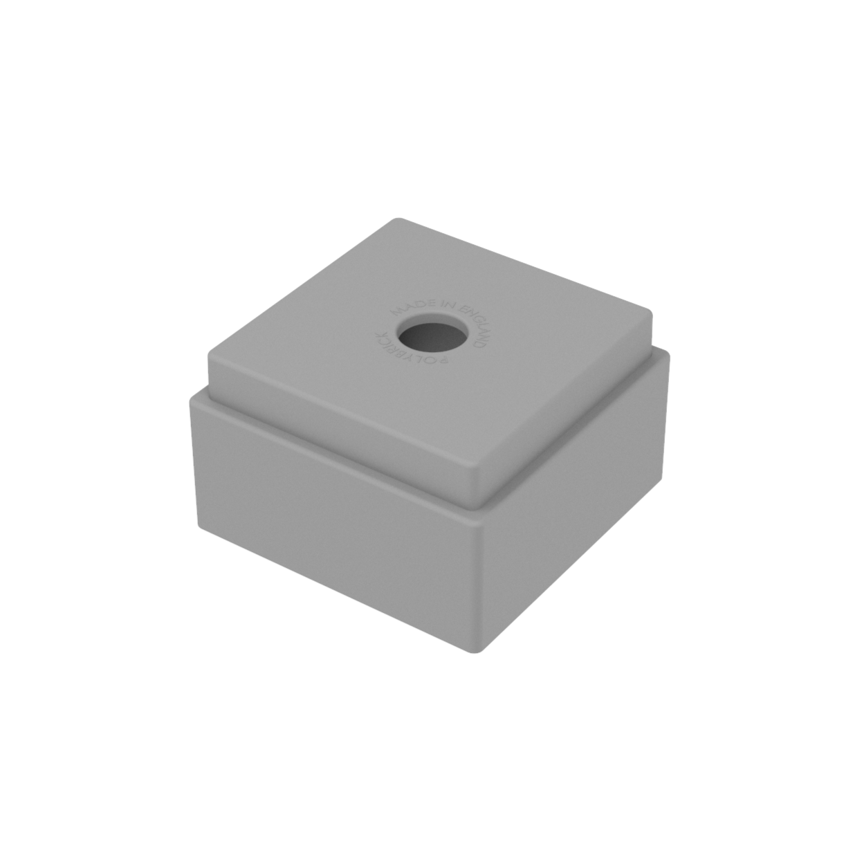 Grey single polybrick plastic building block 